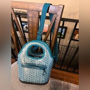 Olivet brand teal lunch bag with adjustable strap
